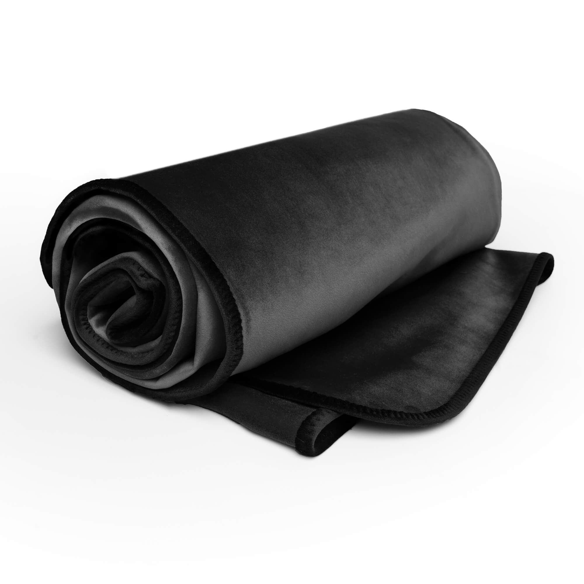 Fascinator Lush Throw  Black Microvelvet