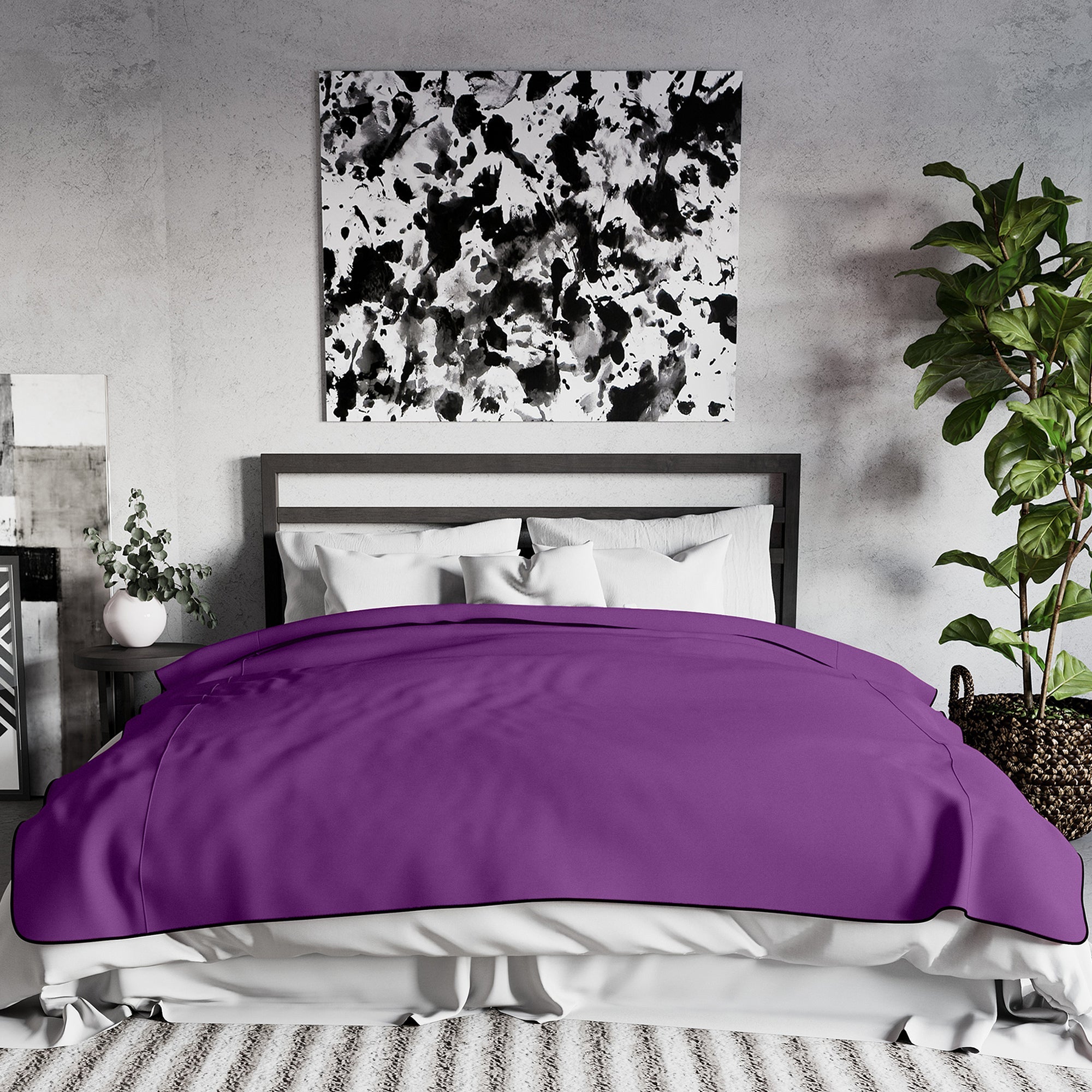Fascinator Lush Throw Aubergine Microvelvet